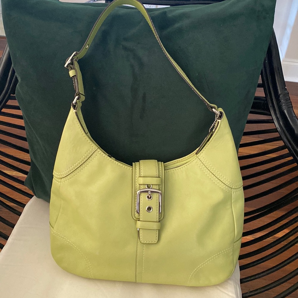 Coach Rare Green Hampton Hobo Bag-like new!